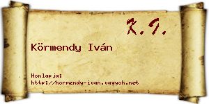 Körmendy Iván névjegykártya